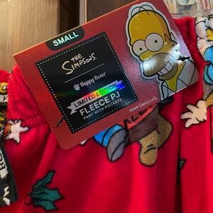 New $49 Happy Boxer The Simpsons Homer Xmas Ltd.Edition Fleece Pajama Pant Small